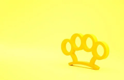 Brass Knuckles With Spikes On An Isolated White Background. 3d