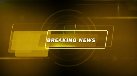 Yellow breaking news generic Stock Footage 38855535