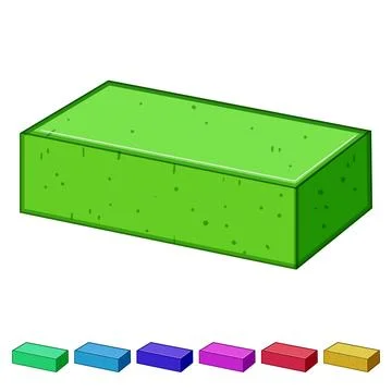 Yellow brick isolated construction material element Stock Illustration