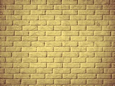 Yellow brick wall background. Stock Photos