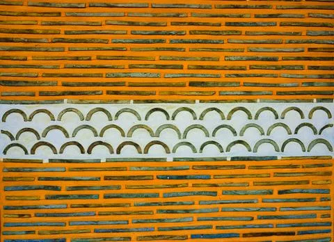 Yellow brick wall texture background, brick wall texture for interior Stock Photos