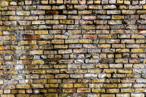 Yellow brick wall texture Stock Photos