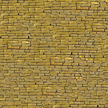 Yellow brickwork seamless background - texture pattern for continuous replicate. Stock Photos