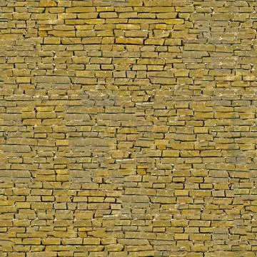 Yellow brickwork seamless background - texture pattern for continuous replicate. Stock Photos