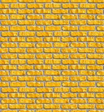 Yellow brickwork seamless pattern. Stock Photos
