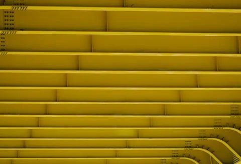 Yellow bridge bottom view on Siak III Bridge, Pekanbaru Stock Photos