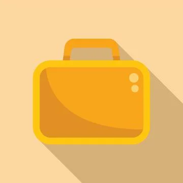 Yellow briefcase casting long shadow business icon イラスト素材