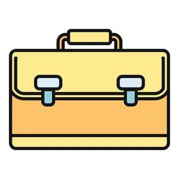 Yellow briefcase representing business objects and office work Stock Illustration