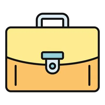 Yellow briefcase representing business, work, and career icon Stock Illustration