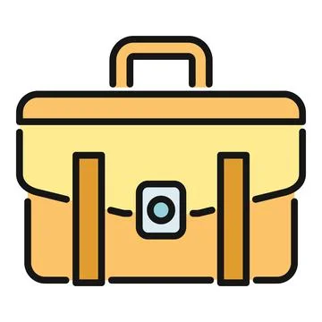Yellow briefcase representing business work and professional travel Stock Illustration