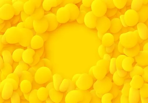 Yellow Bright background. Design elements of the liquid rounded plastic shapes 스톡 일러스트