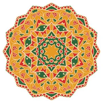 Yellow bright mandala. Stock Illustration