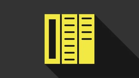 Yellow Brochure template layout icon isolated on grey background. Corporate Stock Footage 147706958