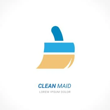 Yellow Broom cleaner. Isolated Vector Illustration Stock Illustration