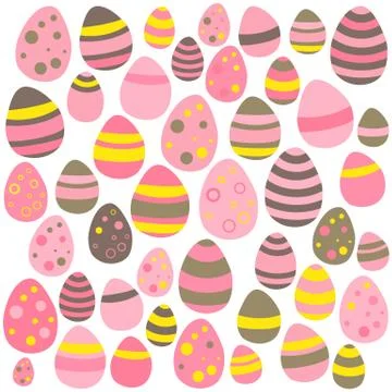 Yellow brown and pink Easter eggs seamless texture Illustrazione stock