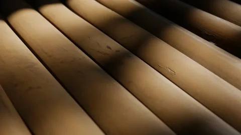 Yellow Brown Bamboo Sticks Texture Background Stock Footage 325790053