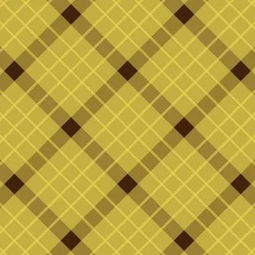 Yellow Brown Check Pattern Textile Fabric Design Stock Illustration