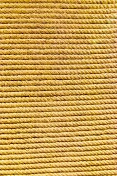 Yellow brown linen rope pattern texture. Foto stock