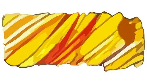 Yellow brown rectangular shape with diagonal brush strokes in grunge style. Stock Illustration