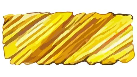 Yellow brown rectangular shape with diagonal brush strokes in grunge style. Stock Illustration
