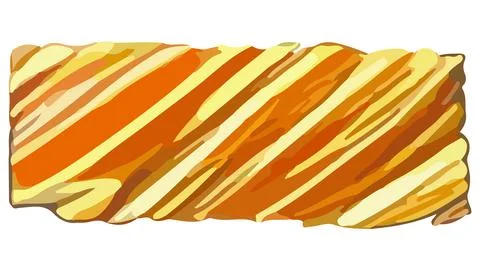 Yellow brown rectangular shape with diagonal brush strokes in grunge style. Illustrazione stock