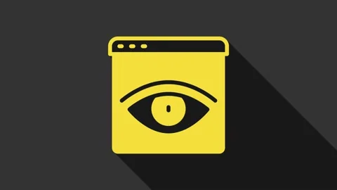 Yellow Browser incognito window icon isolated on grey background. 4K Video Stock Footage 159344236