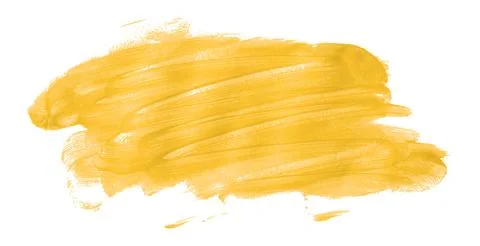 Yellow brush isolated on white background. Watercolor Stock Photos