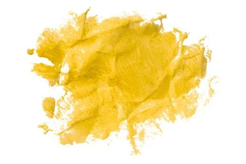 Yellow brush isolated on white background. Watercolor Stock Photos