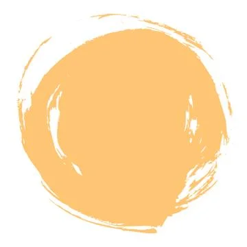 Yellow Brush Stroke Circle Shape Illustrazione stock
