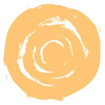 Yellow Brush Stroke Circle Shape Illustrazione stock