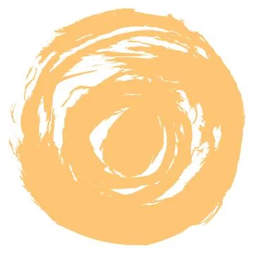 Yellow Brush Stroke Circle Shape Stock-Illustration