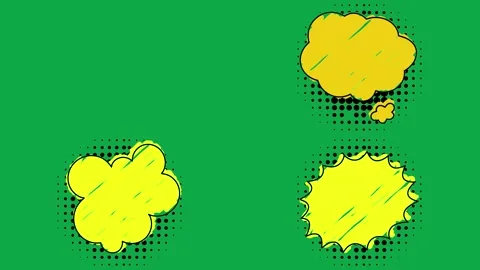 Yellow Bubble Explosion Comic animation on green screen comic pop art bubble Vidéo 334704483