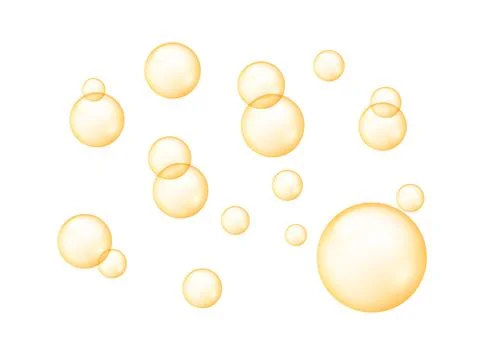 Yellow bubble gum vector soap fizz. Yellow bubble isolated 3d chewing gum foam Stock Illustration