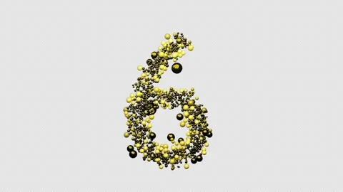 Yellow Bubble Numbers Countdowns on alpha Channel Stock Footage 303521096