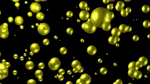 Yellow Bubbles with up and down movement - Alpha Channel Vídeo Stock 110343039