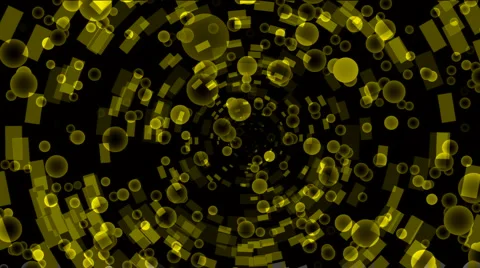 Yellow bubbles flying from a binary internet tunnel,underwater,soap bubble.Desig Video stock 1039756