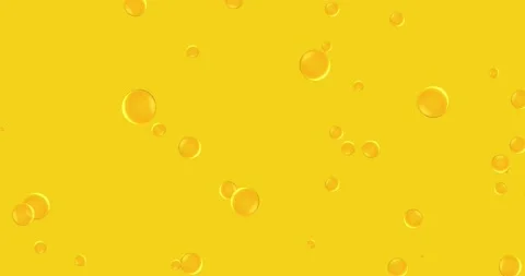 Yellow bubbles soar over golden background, bubbles of beer yellow background. Video stock 158356887