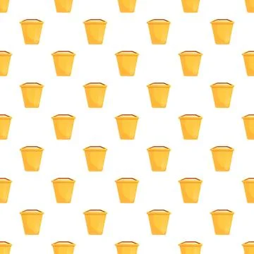 Yellow buckets forming a seamless pattern background texture 스톡 일러스트