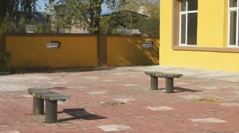 Yellow building corner (panning up) Stock Footage 12312520