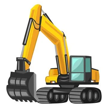 Yellow building excavator vector image on white background Illustrazione stock