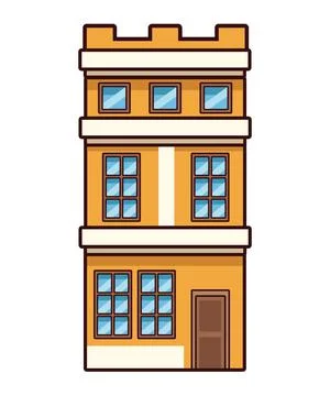 Yellow building facade Ilustración de archivo