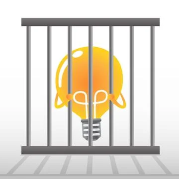Yellow Bulb in a cage Stock Illustration