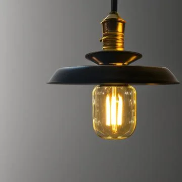 A yellow bulb on a gray background 3d-rendering イラスト素材