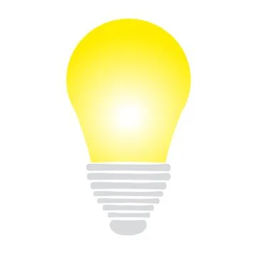 Yellow bulb on white background Stock Illustration
