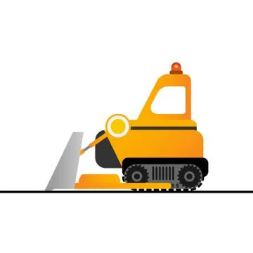 Yellow bulldozer on white background. Mining industry. 스톡 일러스트