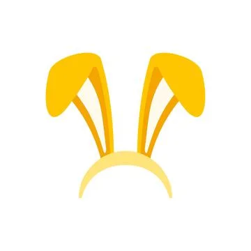 Yellow bunny ears headband for easter costume Stock Illustration