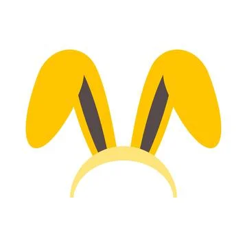 Yellow bunny ears headband for easter costume Stockillustratie