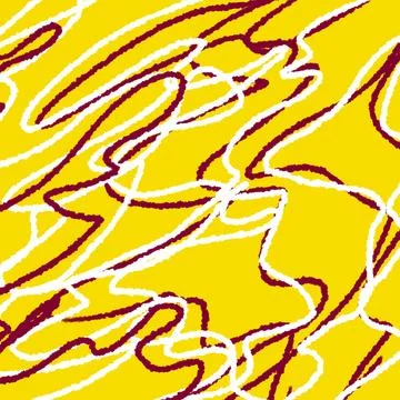 Yellow Burgundy Scribble Line Pattern Background Illustrazione stock