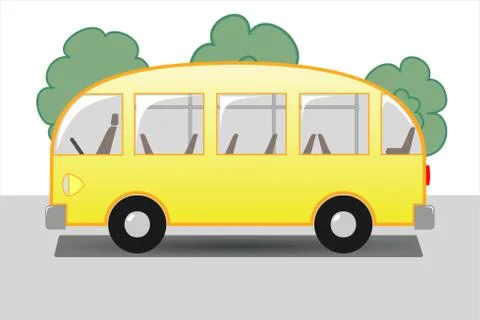 Yellow bus. Illustration