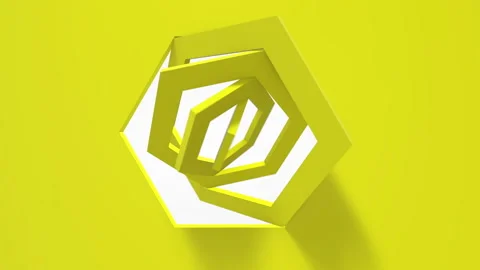 Yellow business background with hexagons rotating in the center of the frame. Mo Stock Footage 154457738